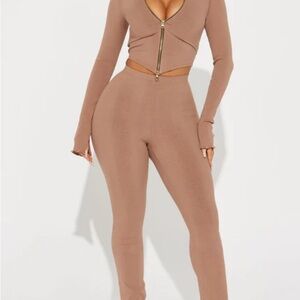 Fashion Nova Tan Jumpsuit